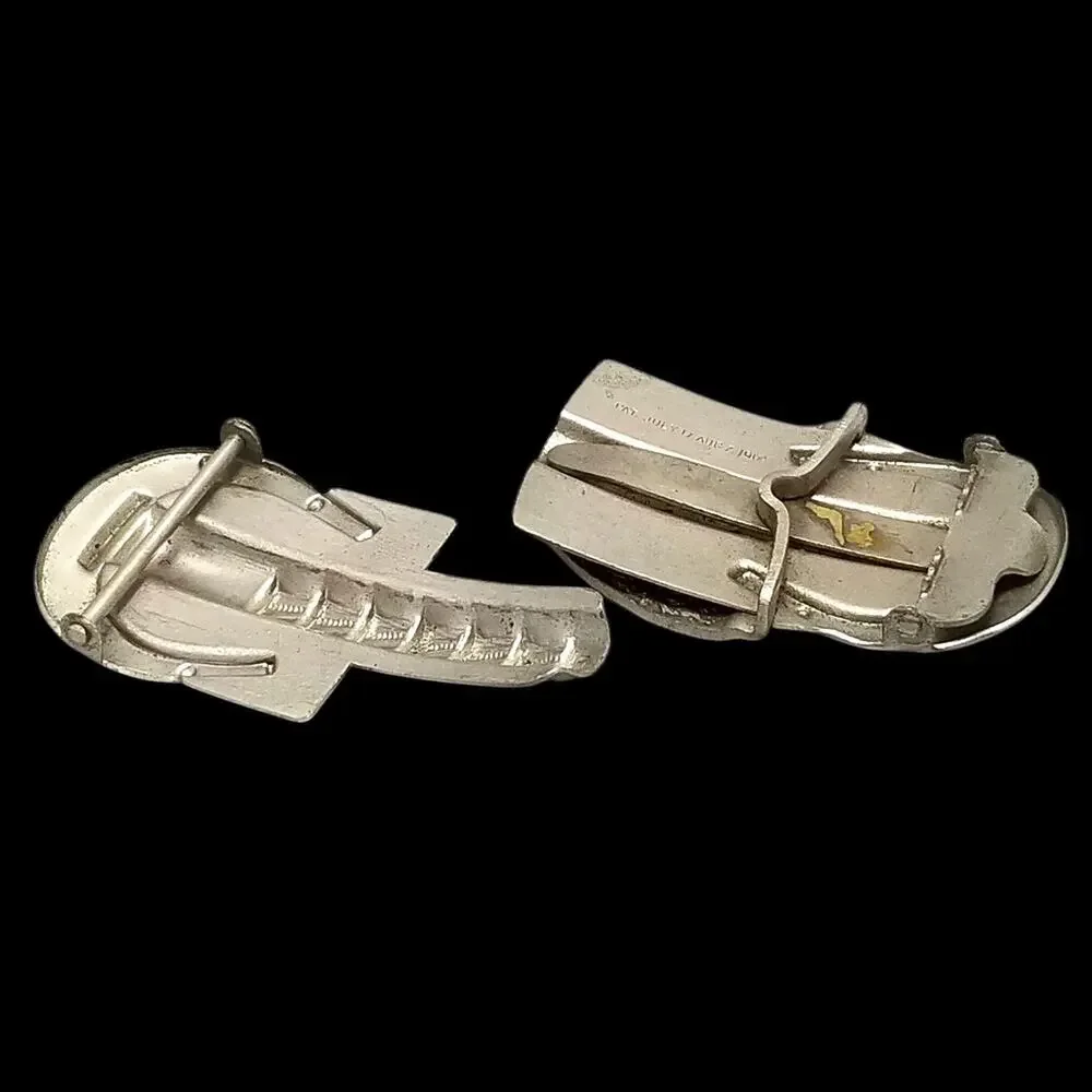 Antique Belt Buckle Small 1900s Two-Piece Horseshoe‎ Clamp Closure Western Women
